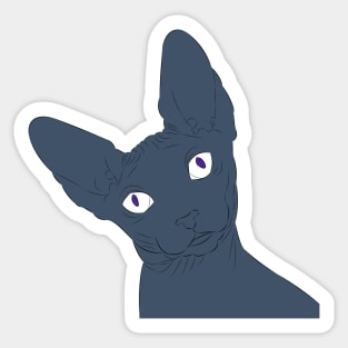 Black Sphynx Cat Sticker